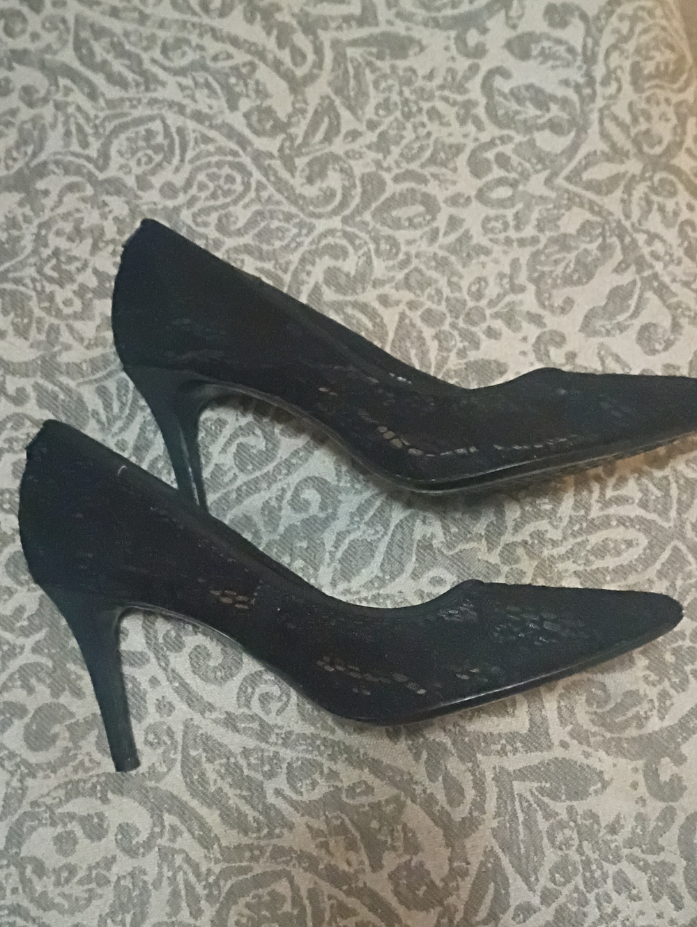 Karl Lagerfeld Paris "Rey 2" Black Mesh Lace Pump. 8